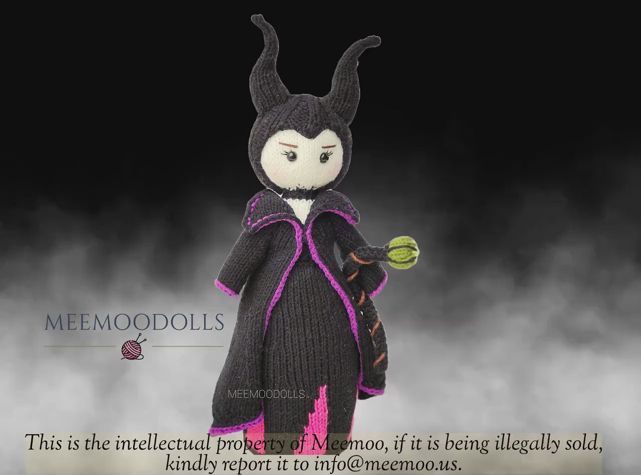 Knitting pattern: Thorn Enchantress Evil Fairy by MeemooDolls