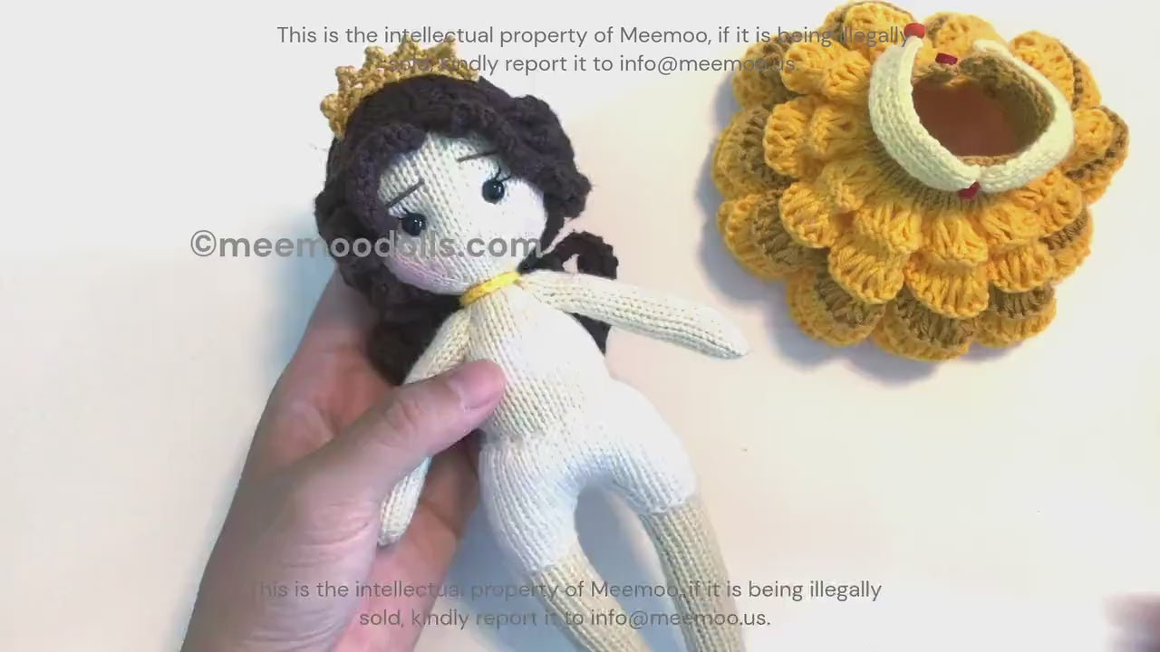 Enchanting Belle Étoile Doll Knitting Pattern - Handcrafted French Fairytale Princess. Meemoodolls